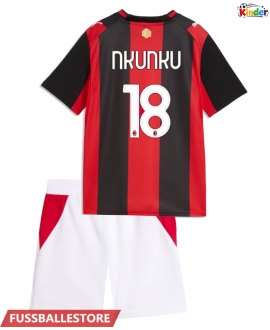 Günstige AC Milan Christopher Nkunku #18 Heimtrikotsatz Kinder 2026-27 Kurzarm (+ Kurze Hosen)
